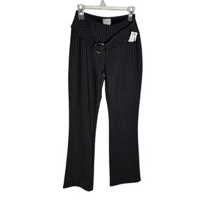 NWT Vintage Y2K black with white pen stripes flare leg pants Bratzs doll Small